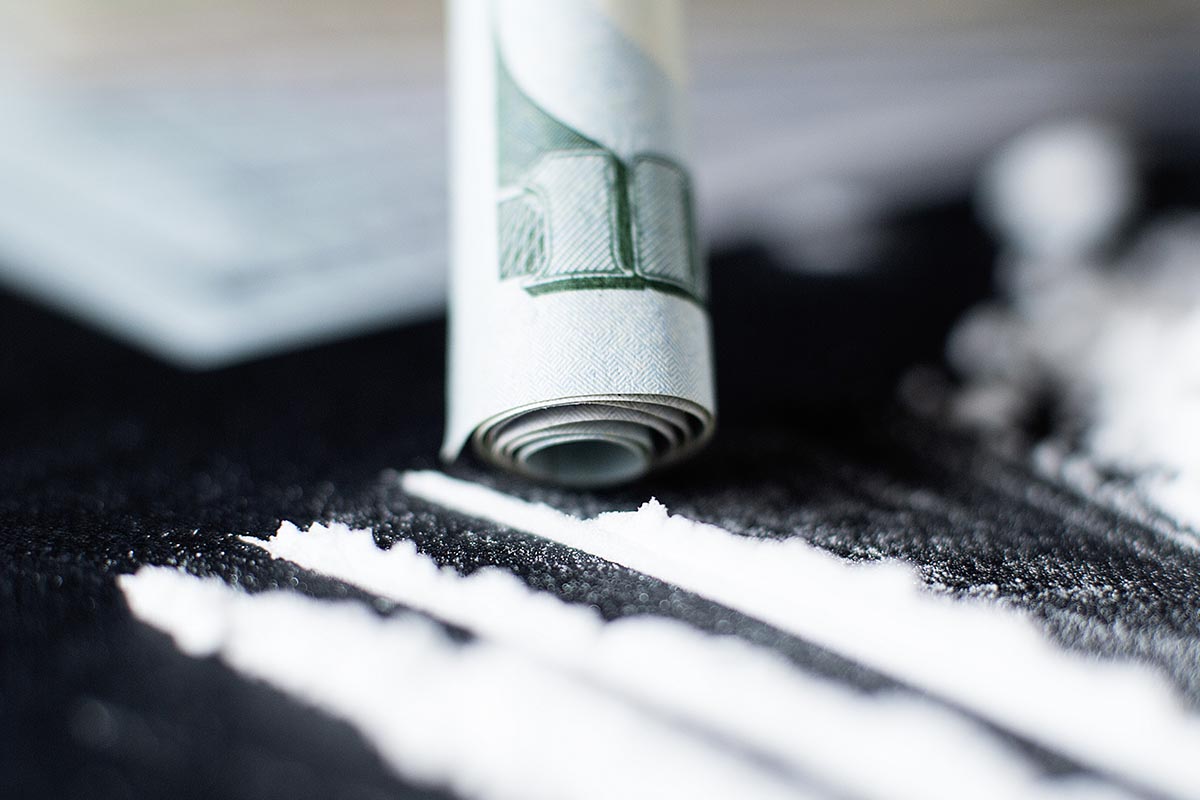 person using cocaine