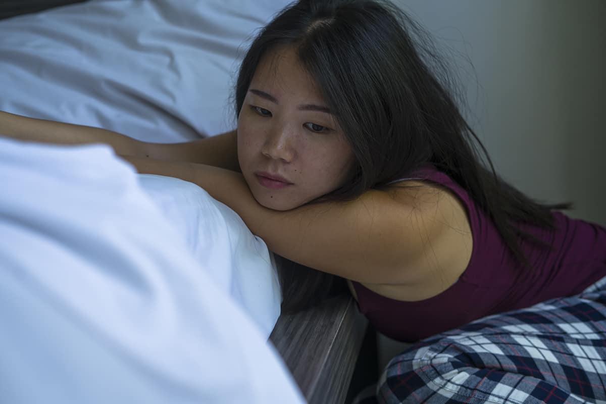 woman struggles with the effects of chemical dependency